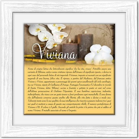 Lupia - Quadro mattonella Ceramica Modern White 29x29 cm con significato del nome Viviana (1/4)