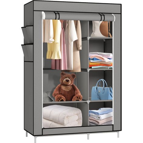 Porte-vêtements Pliable,Vestiaire,Haloyo®,pour Chambre,Salle d’étude,105 x 45 x 170 cm,gris foncé (1/5)