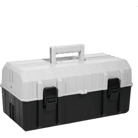 Boîte à outils de rangement en plastique, boîte à outils portable à 3 couches, organisateur de multiplication de loisirs ou d'artisanat pour outils domestiques, clous et épingles, noir-gris (1/5)