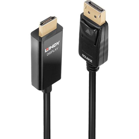 Lindy 40928 adaptador de cable de vídeo 5 m DisplayPort HDMI tipo A (Estándar) Negro