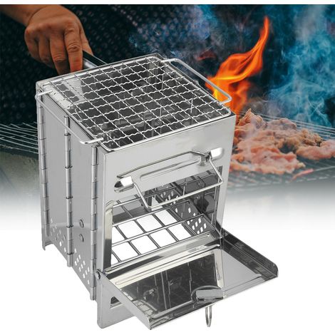 Poêle de camping pliable en acier inoxydable pour cuisson en plein air (1/5)