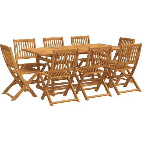 Maison Exclusive - Set da Pranzo da Giardino 9pz 180x90x75cm Legno Massello Acacia (1/5)