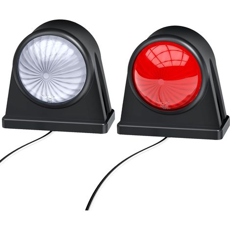 2 x 8 LED Trailer Marker Lights 12V/24V Side Marker Lights IP65 Waterproof 2 Sides 2 Colors for Truck/Trailer/Camper (1/5)