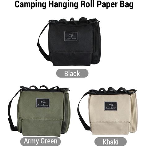 Porte-rouleau de papier toilette suspendu pour extérieur, porte-papier toilette multifonctionnel pour le camping et la randonnée (1/2)