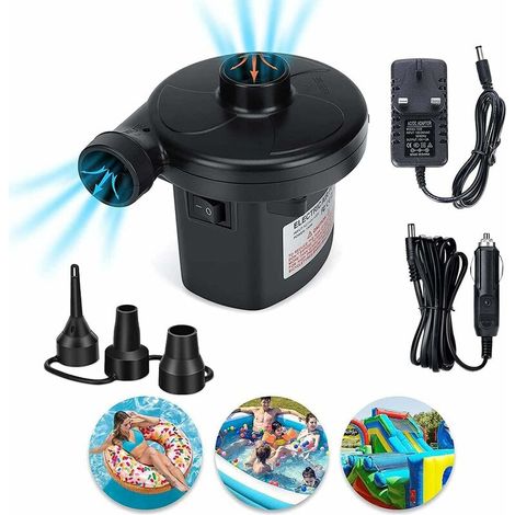Portable Electric Air Pump DC 12v/AC 230 240v Quick Fill Electric Inflator Air Inflator Pump for Inflatable Air Mattress Toy Cushion Swimming Pool Floating Bed (1/5)