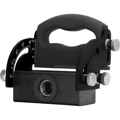Verstellbare Aluminium-Bohrschablone 0-90° mit klarer Skala für schräge Bohrungen, schwarz (1/5)