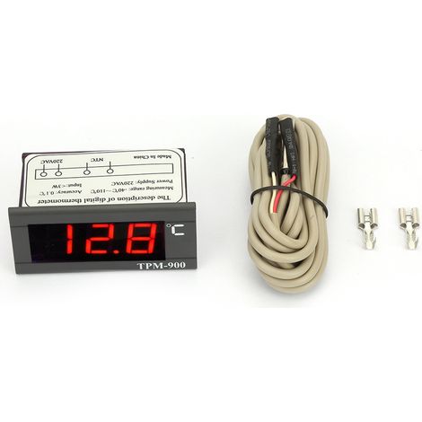 TPM-900 Régulateur de température numérique 220 V avec afficheur à LED et capteur (thermostat) (1/5)