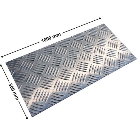 Tôle aluminium larmé – 1000 x 500 mm (épaisseur 2 / 3,5 mm)
