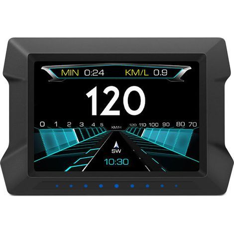 Affichage Tête Haute HUD 3.5 Pouces 3-en-1 - Moniteur de Voiture avec OBD2 + GPS + Inclinomètre Électronique, Affichage Numérique de Vitesse, Alarme Multifonction, Écran LCD Rétroéclairé (Alimentation (1/2)