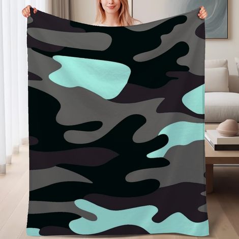 Couverture de lit en polaire, jeté doux et chaud de printemps, légère et luxueuse en microfibre de polyester, décoration intérieure, ajout élégant à la décoration intérieure, excellent cadeau pour hom (1/4)