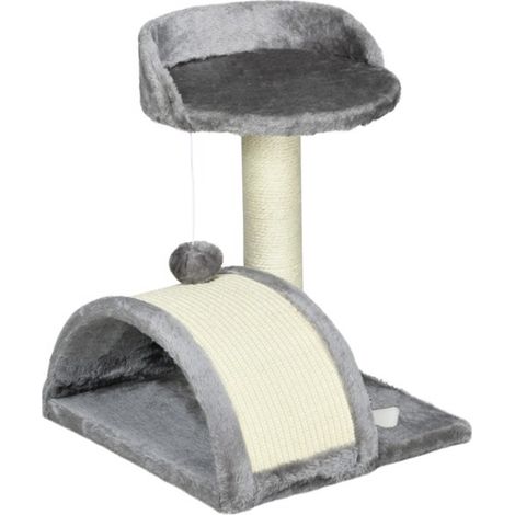 Sturdy Beige Cat Tree with Sisal Scratching Posts and Hanging Toy Ball, Lightweight, Easy to Assemble, Supports Up to 4kg