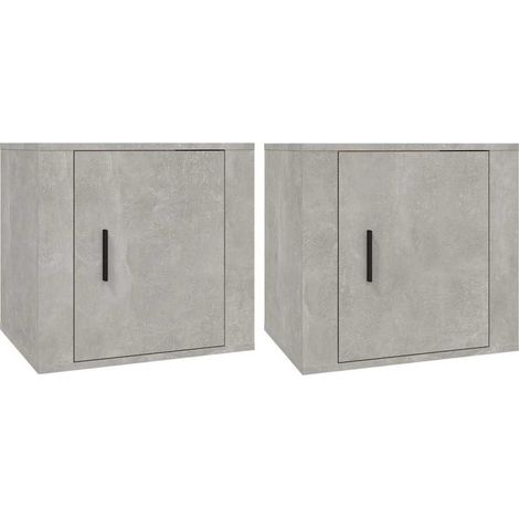 Maison Exclusive - Mesitas de noche 2 unidades color gris hormigó (1/5)