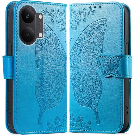 Custodia a libro per Xiaomi Poco X8 Pro Max, farfalla, blu (1/5)