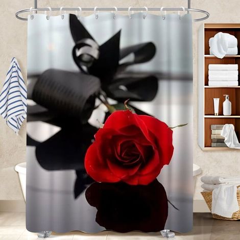 Rideau polyester pour douche 180x180 poids lesté bâche polyester douche pour solution pour angle difficile (1/5)