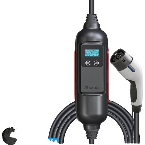 Cargador para vehículos eléctricos, conector tipo 2, clasificación de resistencia a la intemperie IP65, adaptador de 22 kW y 16 A, TIPO 2-a (1/2)