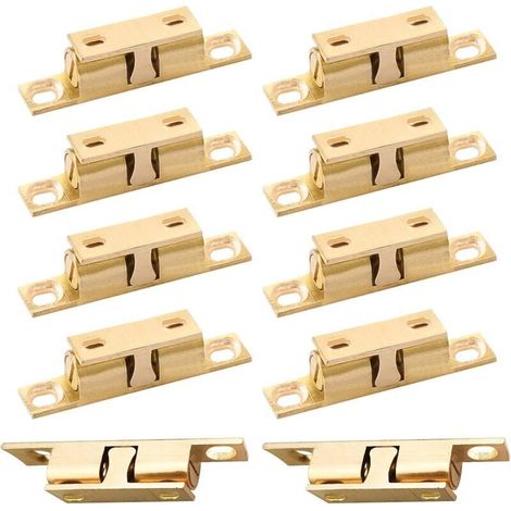 Bardusch-Rouleau à Billes en Laiton 10 Pièces Double Loqueteau à Bille, Rouleau Loqueteau Fermeture Pour Armoires Meubles D'armoire (1/4)