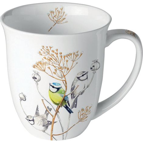 Mug en porcelaine fine oiseaux et nature  0,4 litre (1/2)