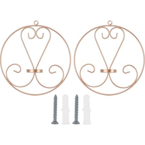 de 2 appliques murales en fer support de bougie décoratif