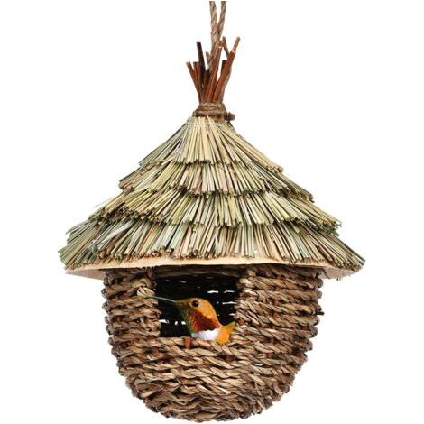 Nichoirs pour Oiseaux Tissés à la Main,nichoir Oiseaux Exterieur Suspendus, nid Oiseau Sauvage Exterieur, Maison pour Colibris à Suspendre à L'extérieur,pour la Décoration du Jardin (1/5)