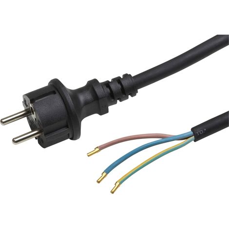 Meister cavo 5 m, H05RR-F 3 G1,5, Nero, 7434520