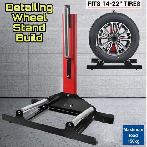 FLITI Swivel Wheel Detailing Stand, Cold Rolled Steel, 80x37x70cm, Red, for 14-22 Inch Tires, 150kg Capacity (1/5)