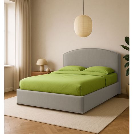 letto matrimoniale contenitore "moon" in tessuto perla 160x190 cm (1/4)