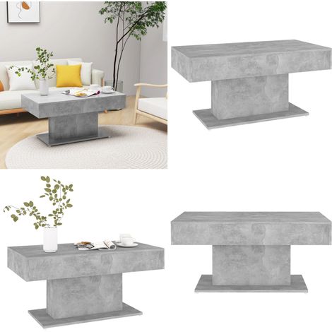 Table basse gris béton 96x50x45 cm bois d'ingénierie - Table Basse - Meuble Salon - Table D'appoint - Design Moderne - Bois D'ingénierie - Home & Living (1/5)