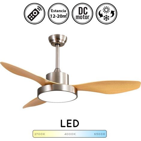 Ventilador DC Hayate 48w 4080lm Niq/haya 3 Asp 33/48x120x120cm 3000-4000-6000k C/remoto, Memoria Y Temporizador (1/5)