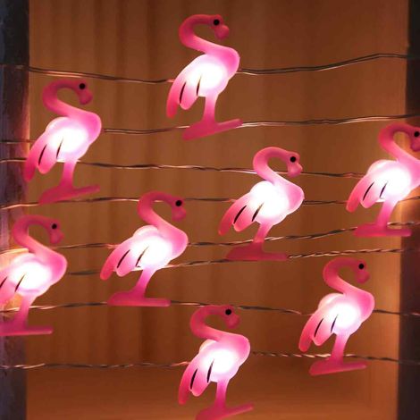 Guirlande lumineuse LED en fil de cuivre, guirlande lumineuse décorative flamant rose pour chambre de fille, petite guirlande lumineuse colorée (1/5)