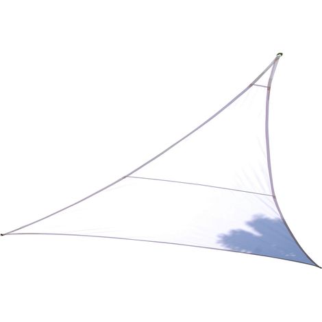 Tenda Vela Ombreggiante Triangolare 5x5x5m in Poliestere Bauer Bianco (1/2)
