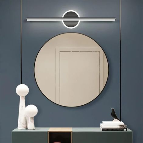 Moderne 40-cm-Wandleuchte – 10-W-LED-Spiegelleuchte, weißes Licht – Badezimmerleuchte – Beleuchteter Schminktischspiegel – Schwarz (1/5)