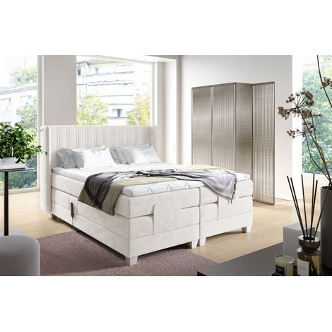 Boxspringbett Elektrisch Bett MAGNUS 140x200cm in Stoff Salvador Beige (1/2)