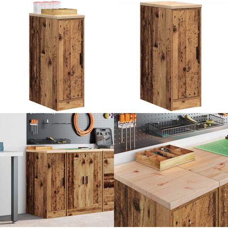 vidaXL Garagen-Aufbewahrungsschrank Altholz-Optik Massivholz Kiefer (1/5)