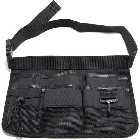 Ceinture porte-outils unisexe pratique, Ceinture d'outils de travail avec 7 poches, Ceinture de menuisier, Noir (1/5)