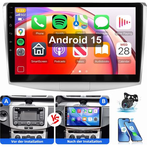 Pour VW Passat B7 2010-2015 10"Android 15 Autoradio Apple Carplay GPS WiFi RDS 2+64G CAM (1/5)