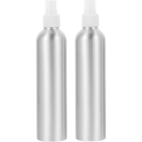 2-pack of 300ml silver aluminum spray bottles, refillable, easy to use for yoga bags and outdoor activities (1/5)