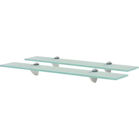 2 Étagères Tablettes en Verre 60 cm transparent à fixer pour une décoration moderne et épurée
