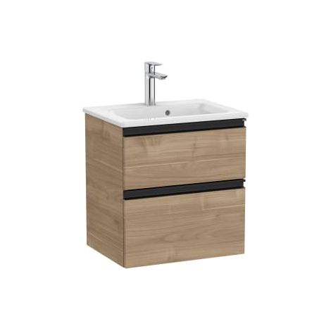 CONJUNTO MUEBLE THE GAP 500X380 2 CAJONES + LAVABO BLANCO NOGAL