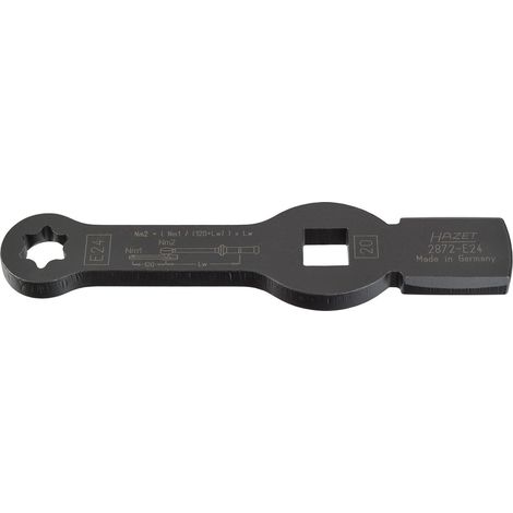 Hazet Schlag-Ringschlüssel, mit 2 Schlagflächen 2872-E24, 3/4 (20 mm) Vierkant hohl, Außen TX Profil, SW E24 (1/5)