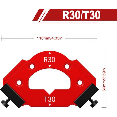 Gabarit de Profilage pour Angles d‘Armoire – Rayons Intérieurs et Chanfreins pour Défonceuse (R30, 1 pièce) (1/5)