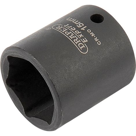 Draper Expert HI-TORQ® 15mm Metric Impact Socket for 1/4" Drive - Heavy-Duty Impact Socket in 1/4" Square Drive, Model 05062 (1/5)
