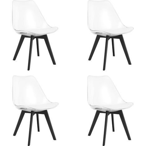 Silla MARK - patas transparentes / negras x 4 (1/5)