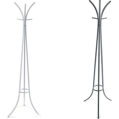 Appendiabiti da terra per ingresso ufficio stand porta ombrelli attaccapanni bianco grigio guardaroba abiti H 182 cm - colorigenerali: BIANCO (1/5)