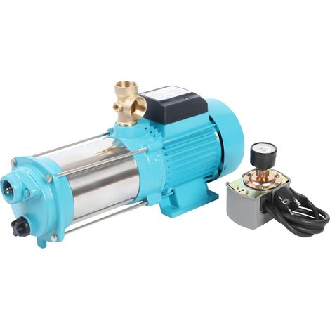 Pompe à eau centrifuge, puissance de 1300W, débit de 4000 L/H, pression de 9,8 Bar, hauteur d'aspiration maximale de 8m, matériau en acier inoxydable (1/5)