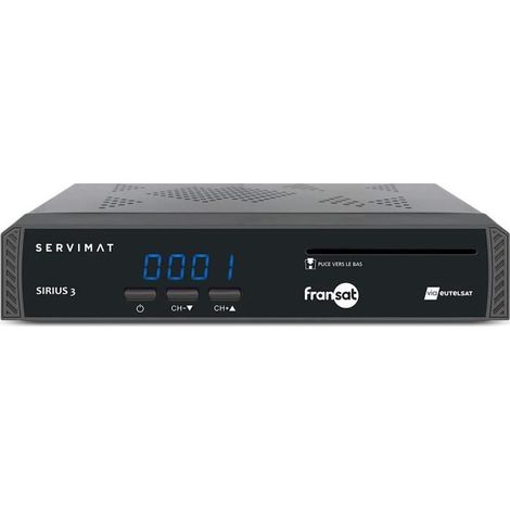 Décodeur Satellite - Servimat - SIRIUS3 - HD - Noir - Inclus carte FRANSAT HD
