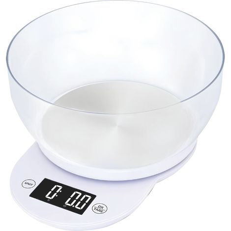 Dcg BILANCIA DA CUCINA ELETTRONICA CON CIOTOLA Portata kg. 5, Col. Bianco
