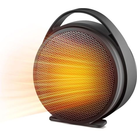 Chauffage soufflant 1000 W avec thermostat, élément chauffant électrique en céramique PTC, protection contre la surchauffe et le basculement, chauffage soufflant pour bureau à domicile (1/5)