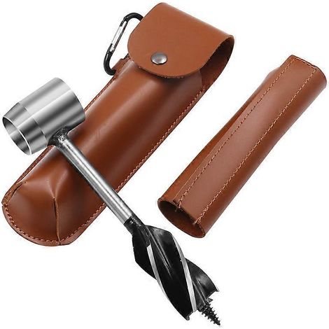 Perceuse à bois pour la survie en milieu naturel, clé manuelle pour le bushcraft, outil multifonction pour clouer et percer des trous pour le camping et le bushcraft (1/5)