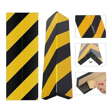 Protection d'angle Mousse Adhésives,40x15 cm Protecteurs de Porte de Voiture, Pare-Chocs de Garage Mousse Auto-adhésive pour Colonnes,Parc,Porte de Garage,Coin,Mur(Jaune Noir) (1/5)