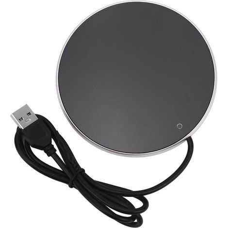 Intelligenter USB-Tassenwärmer mit 3 Temperaturstufen (55 °C) – Ideal für Büro und Reisen – Silber (1/5)